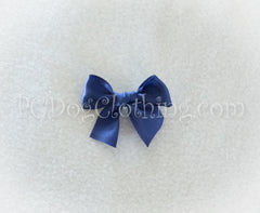 Navy Blue Satin Hair Bow