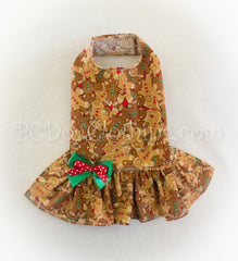 Gingerbread Christmas Drop Waist Dress