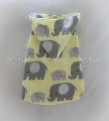 Yellow and Gray Elephants Sleeveless Hoodie Dress