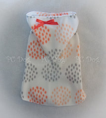 Coral and Gray Dots Hoodie Dress