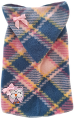 Pink Owl Plaid Sleeveless Hoodie Dress