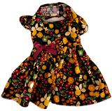 Pretty Dark Floral Corduroy Dress