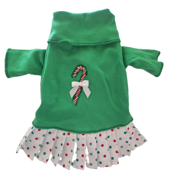 Red and Green Candy Cane Turtleneck Dress PC Dog Red and Green Candy Cane Turtleneck Dress PC Dog