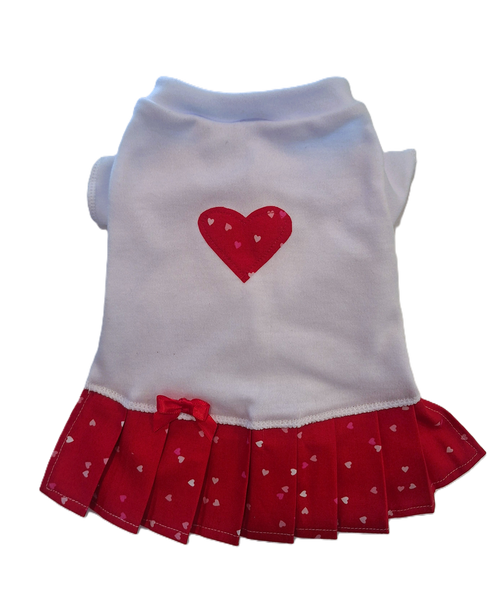 Little Hearts T Shirt Dress Red