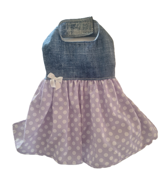 Denim and Lavender Dot Dress