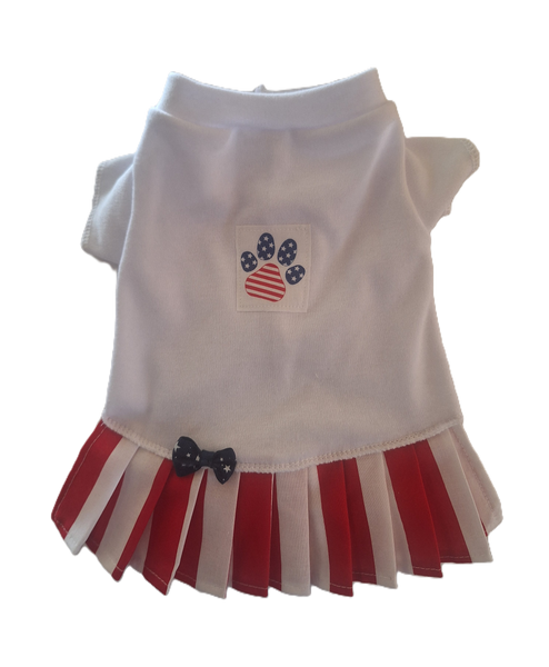 Patriotic Pawprint T Shirt Dress