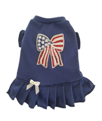 Sequin Bow Patriotic T Shirt Dress