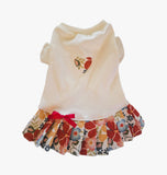 Floral Heart Ivory T-Shirt Dress