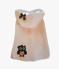 Sparkly Ivory Owl Hoodie Dress