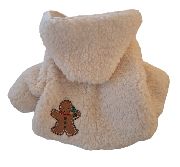 Cream Fuzzy Gingerbread Hoodie