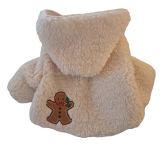 Cream Fuzzy Gingerbread Hoodie