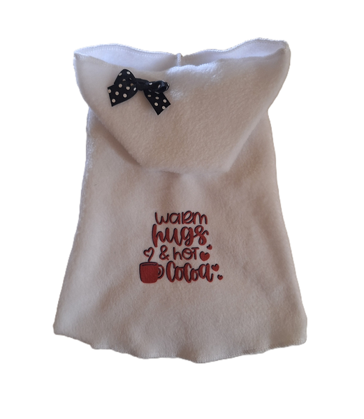 Hot Cocoa and Hugs White Hoodie Dress