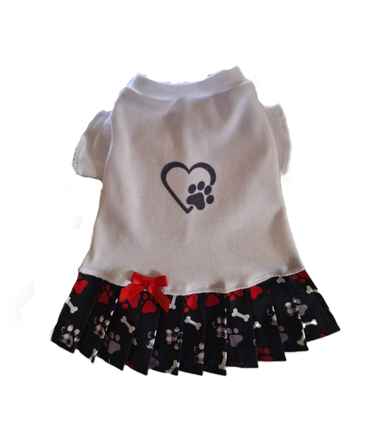 Heart and Paw Print Shirt Dress
