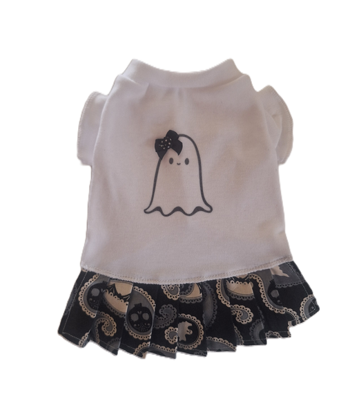 Halloween Ghost and Paisley T Shirt Dress
