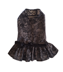 Gray and Black Floral Winter Dress