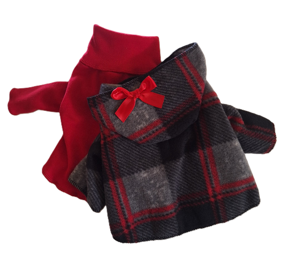 Pretty Red and Gray Plaid Hoodie
