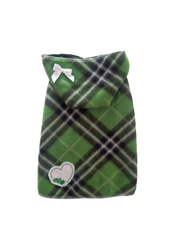 Shamrock Heart Green Plaid Hoodie Dress