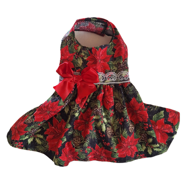 Poinsettia and Lace Christmas Dress