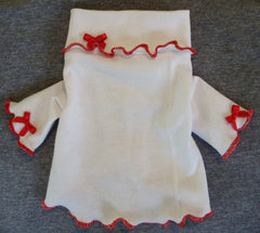 Red Trimmed White Turtleneck (Clearance)