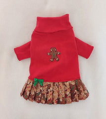 Gingerbread Man Red Turtleneck Shirt Dress