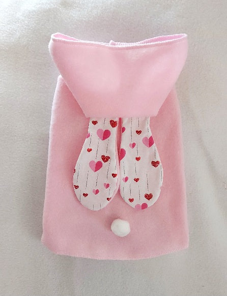Pink Bunny Ears Hoodie Dress