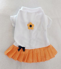 Orange Dot and Daisy T Shirt Dress
