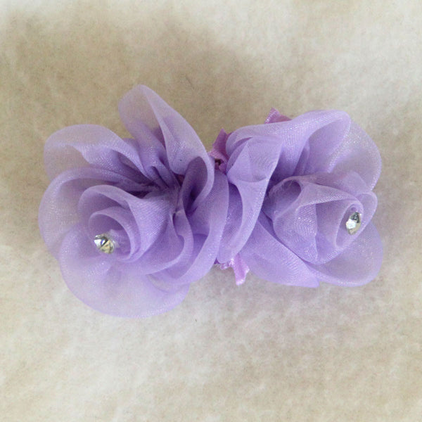 Lavender Rosebuds Hair Bow