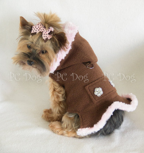 Brown and Pink Fleece Coat (CLEARANCE)