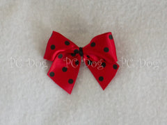Red and Black Dot Hair Bow