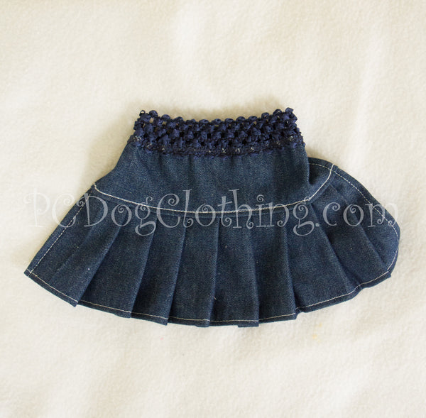 Denim Short Pleated Skirt