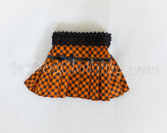 Orange and Black Checked Skirt