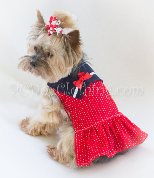 Red Drop Waist Sailor Girl Dress