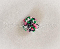 Navy, Green, and Pink Loopy Hair Bow SLB19