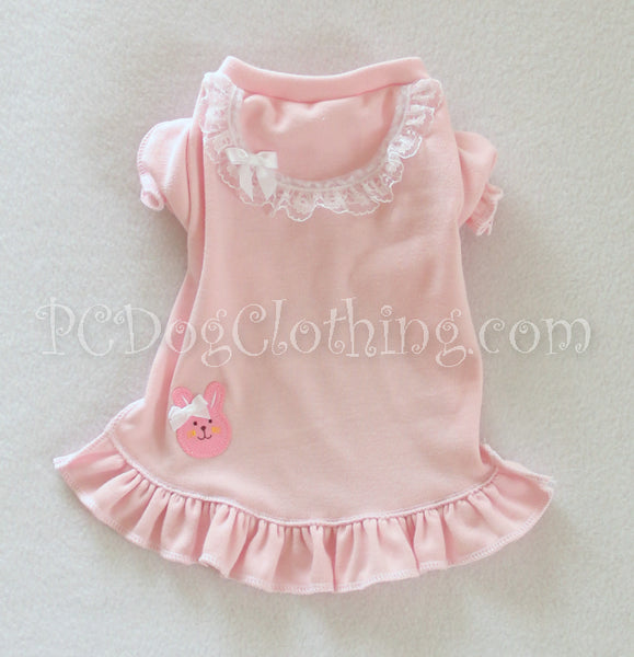 Pink Bunny Nightgown Short Sleeves