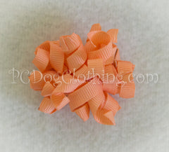 Peach Curly Hair Bow SCB9