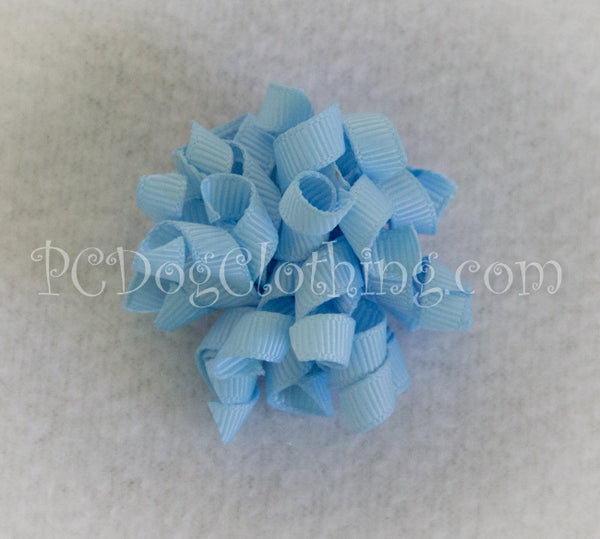Light Blue Curly Hair Bow SCB11
