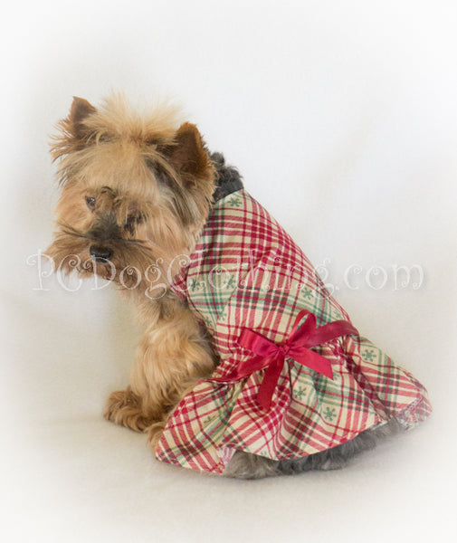 Red and Green Snowflake Plaid Dress