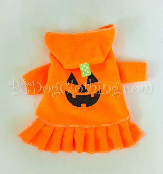 Pumpkin Pleated Hoodie Dress