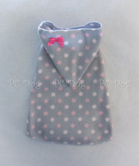 Pink and Gray Dots Hoodie Dress
